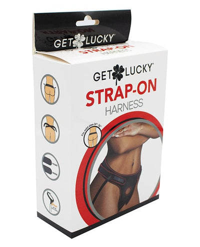 Thank Me Now INC Get Lucky Strap On Harness - Black Dildos