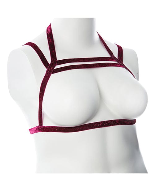 Thank Me Now INC Gender Fluid Sugar Coated Harness - Raspberry Glitter Kink &amp; BDSM