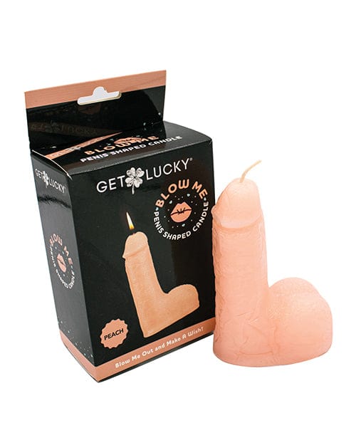 Thank Me Now INC Get Lucky 5" Blow Me Penis Candle - Peach More