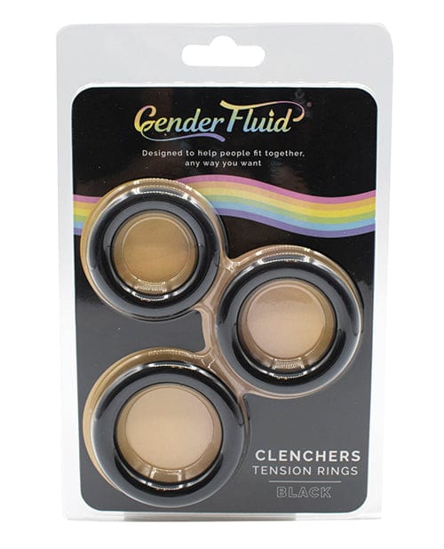 Thank Me Now INC Gender Fluid Clenchers Tension Ring Set - Black Penis Toys