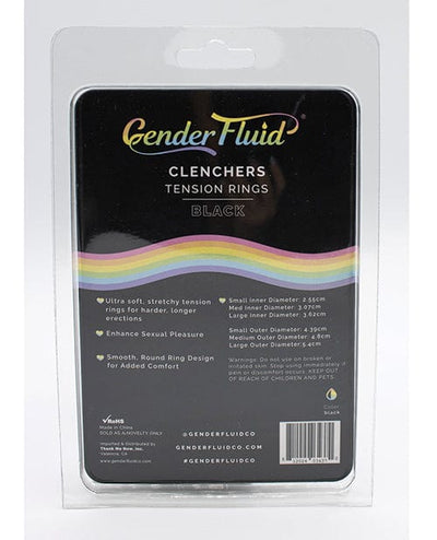 Thank Me Now INC Gender Fluid Clenchers Tension Ring Set - Black Penis Toys