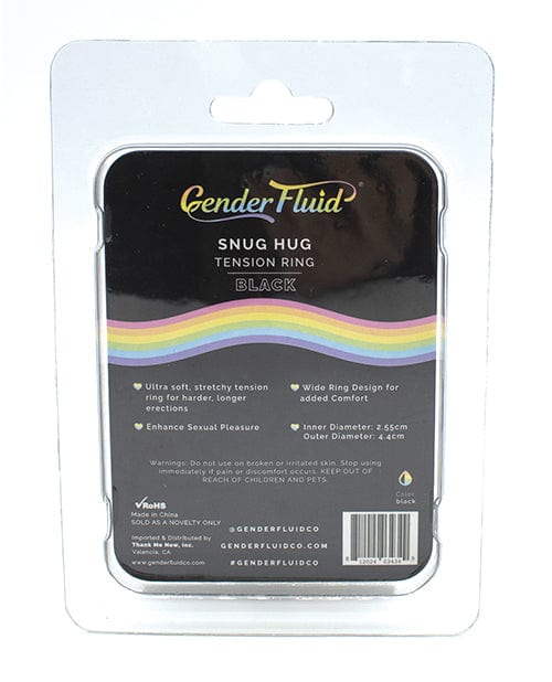 Thank Me Now INC Gender Fluid Snug Hug Tension Ring - Black Penis Toys