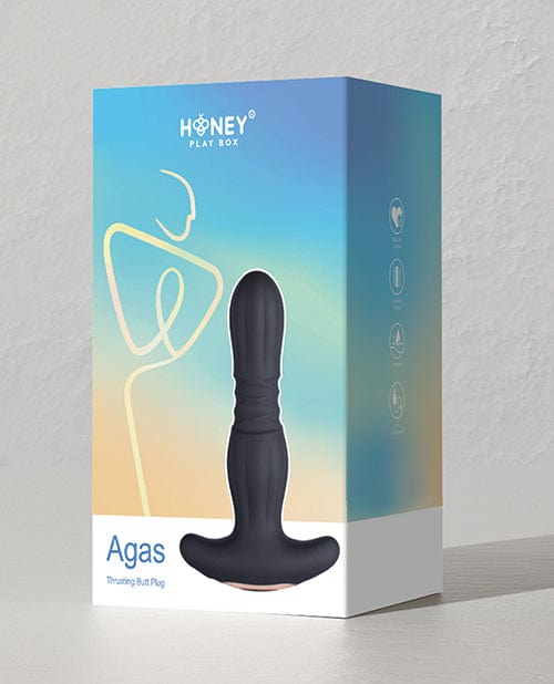 Agas Thrusting Butt Plug with Remote Control - Black by Honey Play Box | Butt Plugs | OrchidToys.com Agas Thrusting Butt Plug with Remote Control - Black by Honey Play Box | Butt Plugs | OrchidToys.com