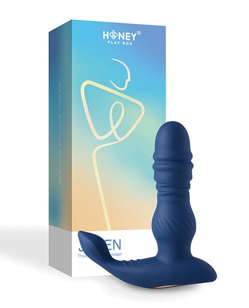 Uc Global Trade INChoney Play B Jaden Thrusting Prostate Massager Vibrating Butt Plug Anal Sex Toy Blue Anal Toys