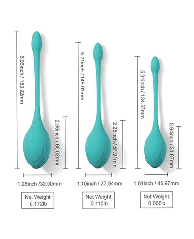 Uc Global Trade INChoney Play B Bluebell Floral 3 Size & Weight Kegel Ball Exercise Set - Blue More