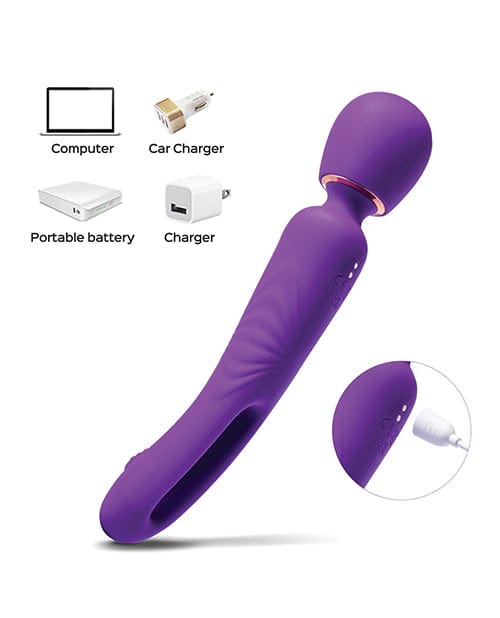 Uc Global Trade INChoney Play B Di-orgasm Vibrating Massage Wand & G-spot Tapping Stimulator - Purple Vibrators