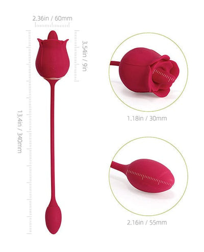 Uc Global Trade INChoney Play B Fiona Clit Licking Rose & Vibrating Egg - Red Vibrators