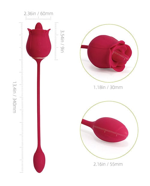 Uc Global Trade INChoney Play B Fiona Clit Licking Rose & Vibrating Egg - Red Vibrators