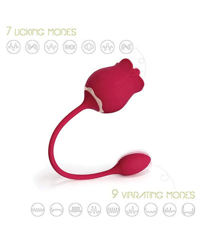 Uc Global Trade INChoney Play B Fiona Clit Licking Rose & Vibrating Egg - Red Vibrators