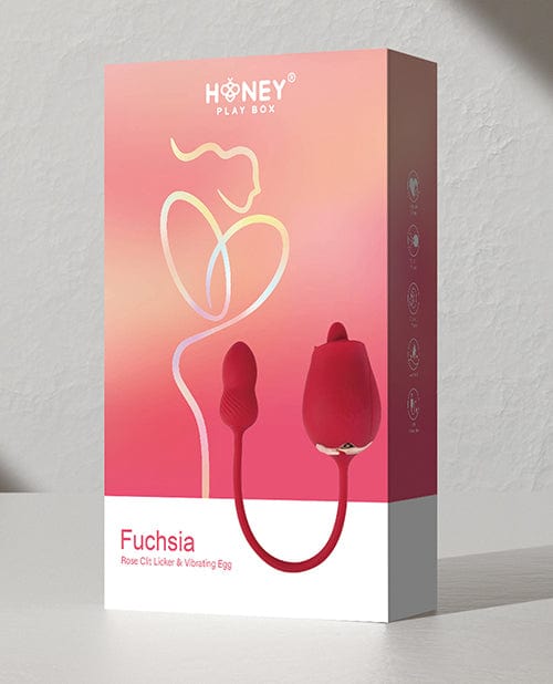 Uc Global Trade INChoney Play B Fuscia Rose Clit Licking Stimulator & Vibrating Egg - Red Vibrators