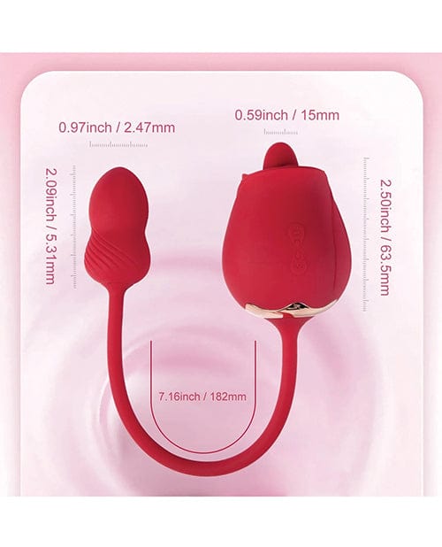 Uc Global Trade INChoney Play B Fuscia Rose Clit Licking Stimulator &amp; Vibrating Egg - Red Vibrators
