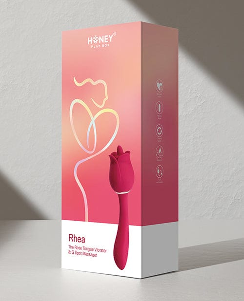 Uc Global Trade INChoney Play B Rhea Clit Licking Tongue Rose Vibrator & G Spot Massager - Red Vibrators