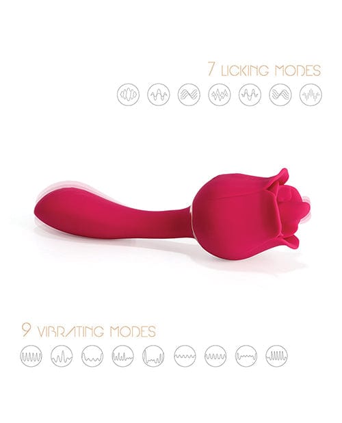 Uc Global Trade INChoney Play B Rhea Clit Licking Tongue Rose Vibrator & G Spot Massager - Red Vibrators