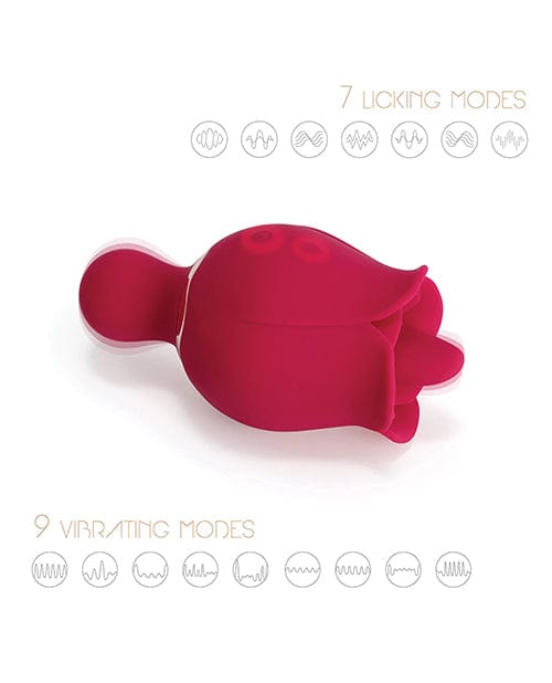 Sylvia Tongue Licking Rose Vibrator - Red by Honey Play Box | Rabbit  Vibrators | OrchidToys.com