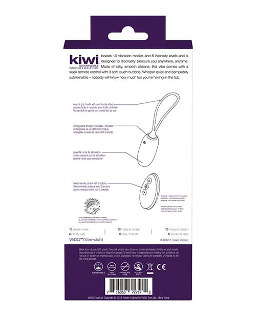 Vedo VeDO Kiwi Rechargeable Insertable Bullet - Deep Purple Vibrators