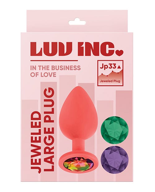 Vvole Luv Inc. Jeweled Silicone Butt Plug W/three Stones Coral / Large Anal Toys
