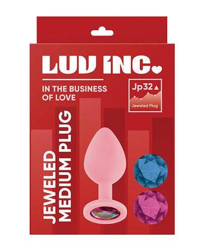 Vvole Luv Inc. Jeweled Silicone Butt Plug W/three Stones Light Pink / Medium Anal Toys