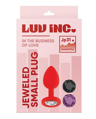 Vvole Luv Inc. Jeweled Silicone Butt Plug W/three Stones Red / Small Anal Toys