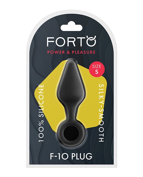 Vvole LLC Forto F-10 Silicone Plug with Pull Ring Black / Small Anal Toys