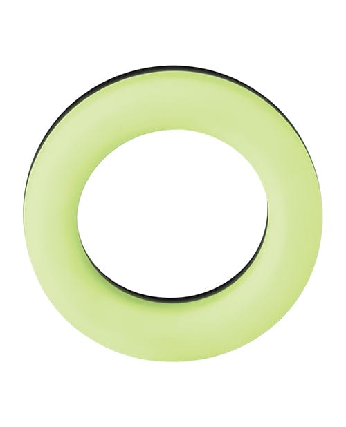 Vvole LLC Forto F-19 Two Tone Liquid Silicone Cock Ring - Black-Glow In The Dark Penis Toys