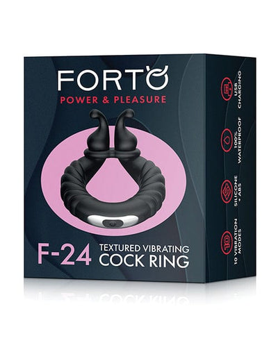 Vvole LLC Forto F-24 Textured Vibrating Cock Ring Black Penis Toys