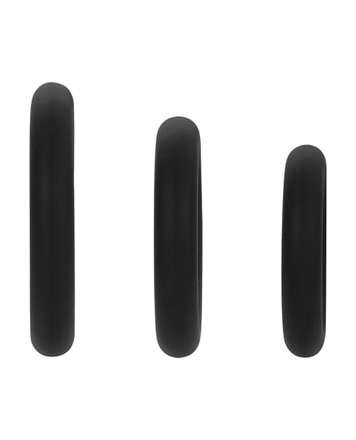 Vvole LLC Forto F-61 Liquid 3 Piece Cock Ring Set - Black Penis Toys