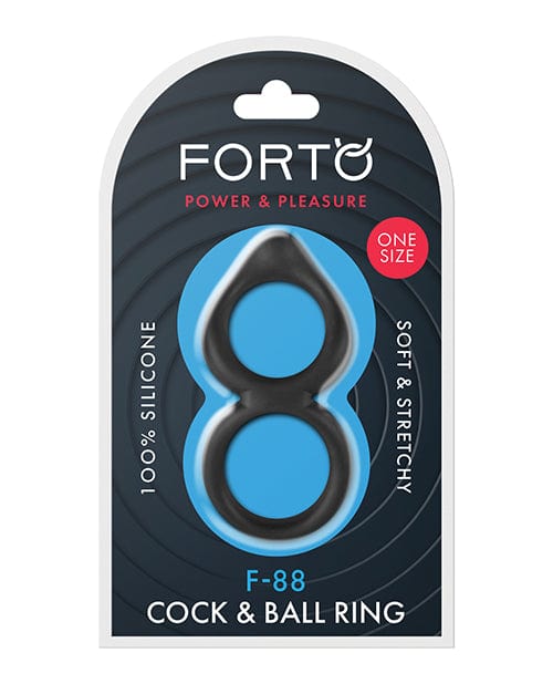 Vvole LLC Forto F-88 Double Ring Liquid Silicone Cock Ring Black Penis Toys