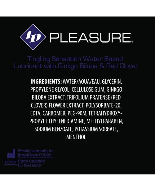Westridge Laboratories Id Pleasure Waterbased Tingling Lubricant - 12ml Tube Lubes