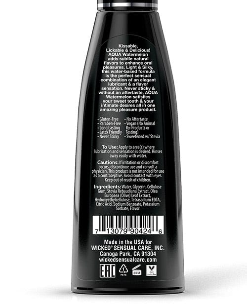 Wicked Sensual Care Wicked Sensual Care Aqua Water Based Lubricant - 4 Oz. Watermelon Lubes