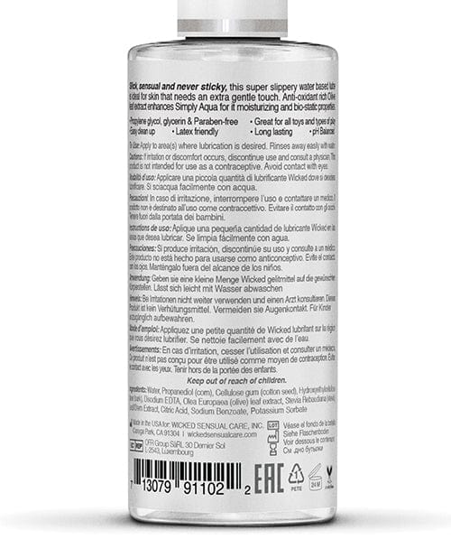 Wicked Sensual Care Wicked Sensual Care Simply Aqua Water Based Lubricant Lubes