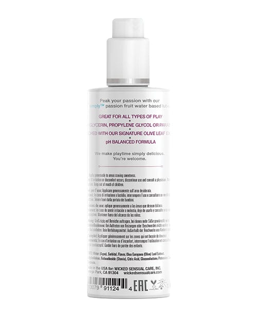 Wicked Sensual Care Wicked Sensual Care Simply Water Based Lubricant - 4 Oz Lubes