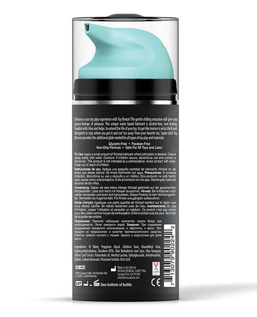 Wicked Sensual Care Toy Breeze Water Based Cooling Lubricant - 3.3 Oz.