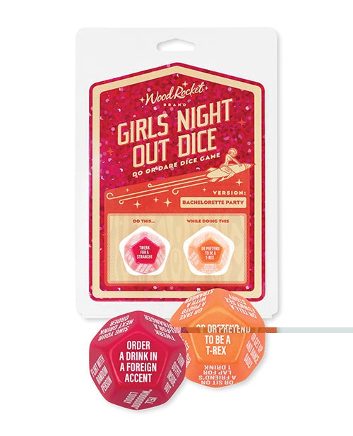Wood Rocket Girls Night Out Do Or Dare Dice Game - Red