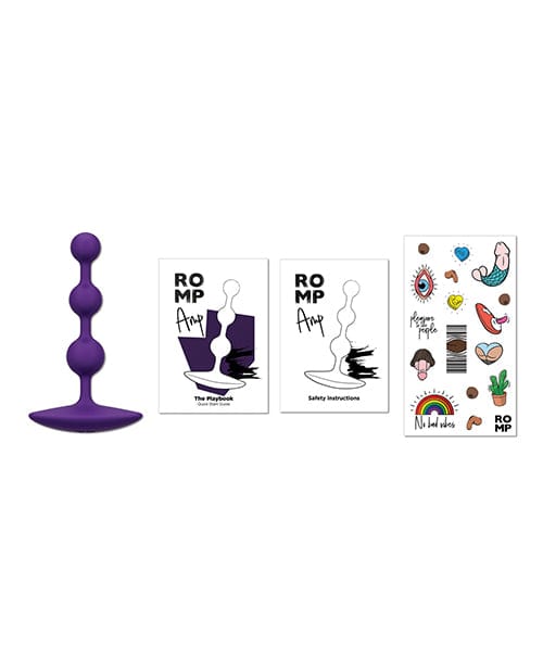 Wow Tech Romp Amp Flexible Anal Beads - Violet Anal Toys