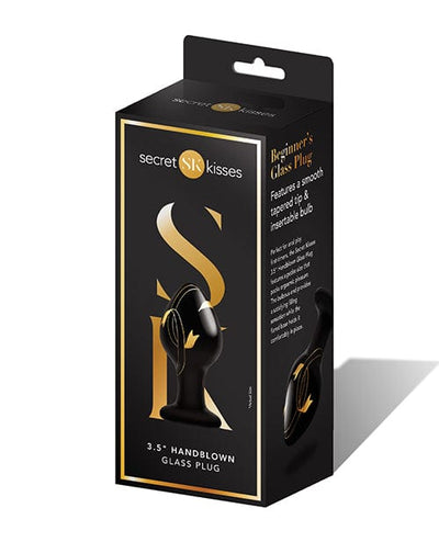 Xgen Secret Kisses Handblown Glass Plug - Black/gold 3.5" Anal Toys