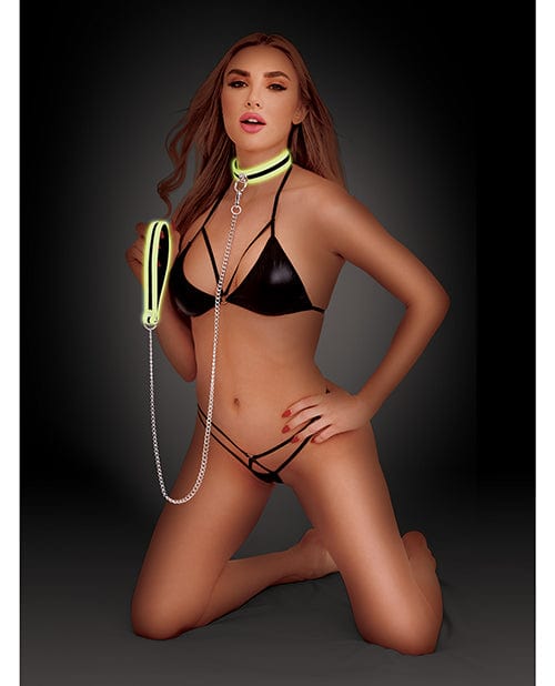 Xgen Whip Smart Glow In The Dark Deluxe Role Play Collar & Leash Kink & BDSM