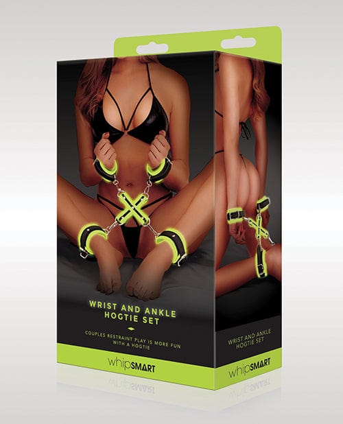 Xgen Whip Smart Glow In The Dark Wrist &amp; Ankle Hogtie Set Kink &amp; BDSM
