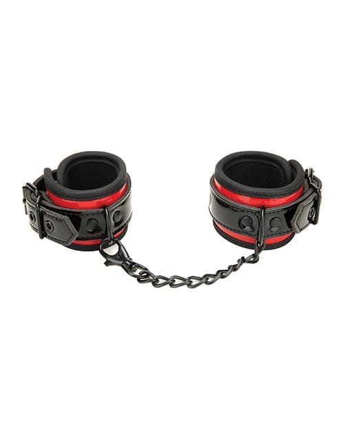 Xgen Whipsmart Heartbreaker Deluxe Buckle Love Cuffs - Black/red Kink &amp; BDSM