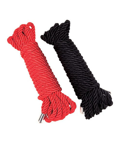 Xgen Whipsmart Heartbreaker Satin Bdsm Rope - Black/red Set Of 2 Kink & BDSM