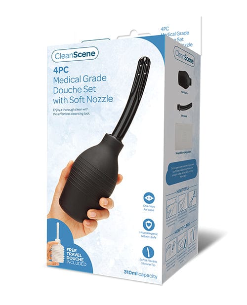 Cleanscene 4 Piece Medical Grade Douche Set with soft Nozzle