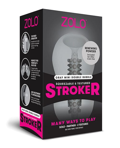 XGEN ZOLO Mini Double Bubble Stroker Gray Penis Toys