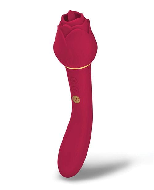Secret Kisses Lingo Dual Ended Rose Bud with clitoral Flickering & Internal Massage - Red