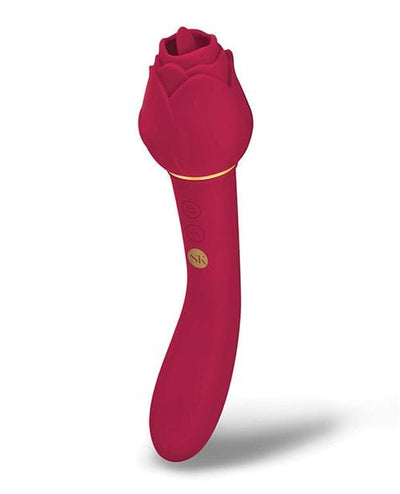 XGEN Secret Kisses Lingo Dual Ended Rose Bud with clitoral Flickering & Internal Massage - Red Vibrators