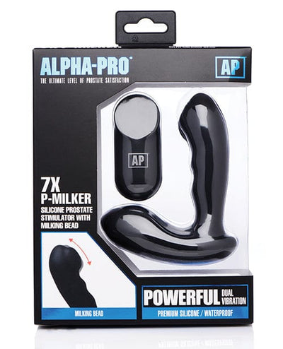 XR Brands Alpha Pro 7x P-milker Prostate Stimulator with Milking Bead - Black Anal Toys