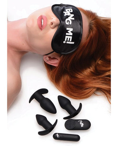 XR Brands Bang! Backdoor Adventure Remote Control 3 Piece Butt Plug Vibe Kit - Black Anal Toys