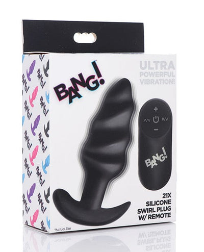 XR Brands Bang! Vibrating Butt Plug with Remote Control Black Anal Toys