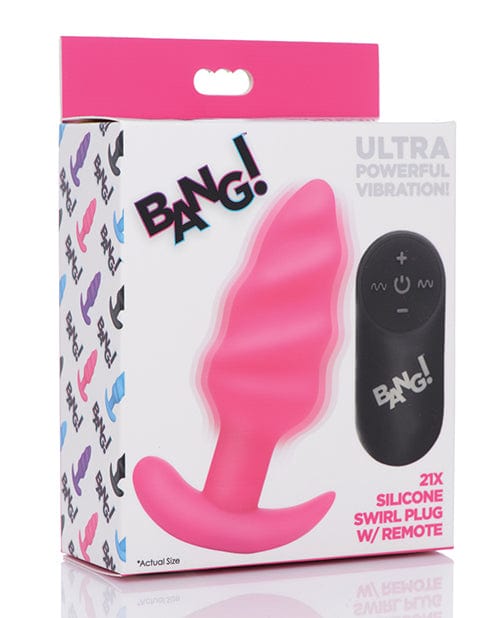 XR Brands Bang! Vibrating Butt Plug with Remote Control Pink Anal Toys