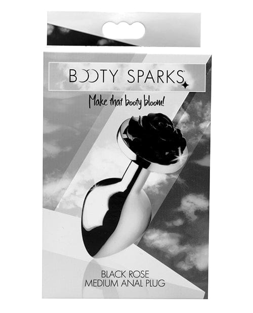 XR Brands Booty Sparks Black Rose Anal Plug Medium Anal Toys