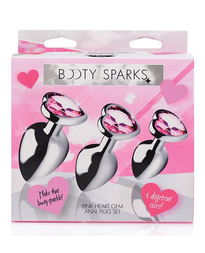 XR Brands Booty Sparks Pink Heart Gem Anal Plug Set Anal Toys