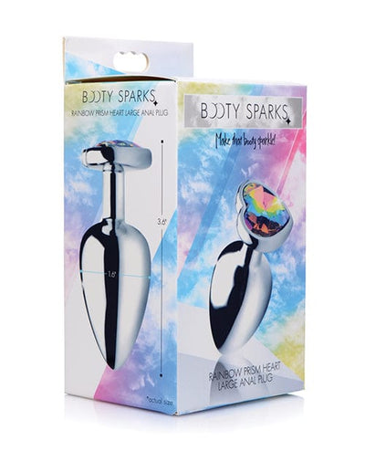 XR Brands Booty Sparks Rainbow Prism Heart Anal Plug Large Anal Toys